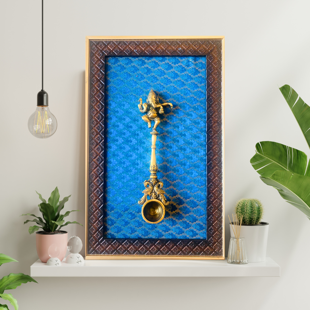 Tatva Creators Brass Ganesha Diya Wall Frame
