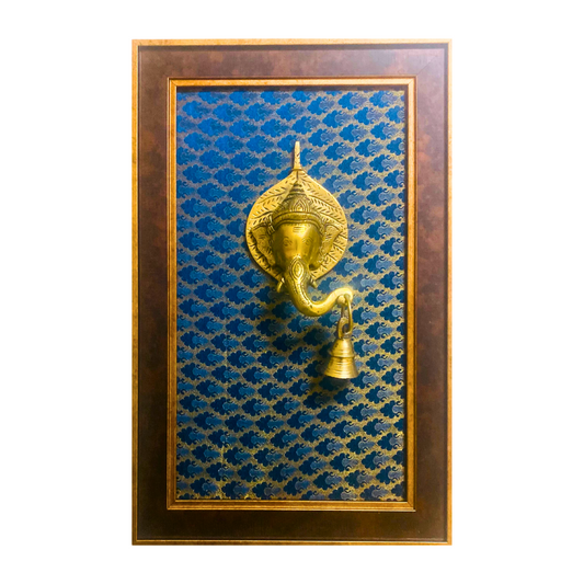 Tatva Creators Brass Ganesha Wall Bell Frame