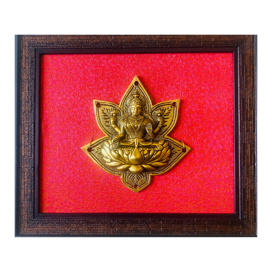Tatva Creators Brass Lakshmi Lotus Wall Frame