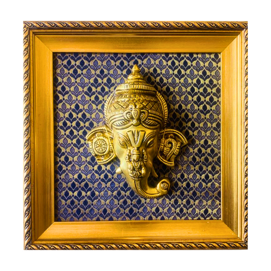Tatva Creators Brass-Framed Lord Ganesha Wall Art