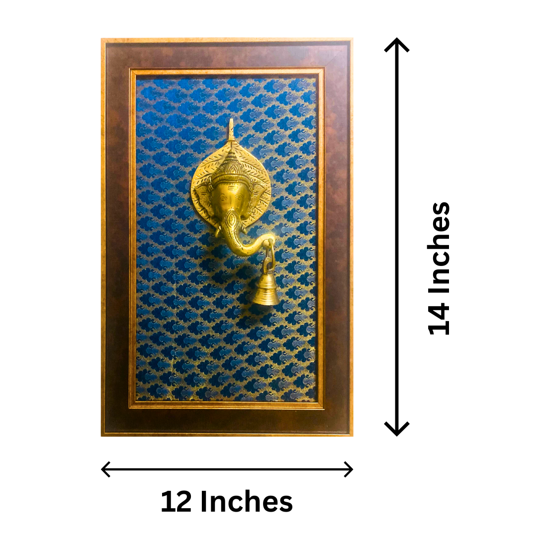 Tatva Creators Brass Ganesha Wall Bell Frame