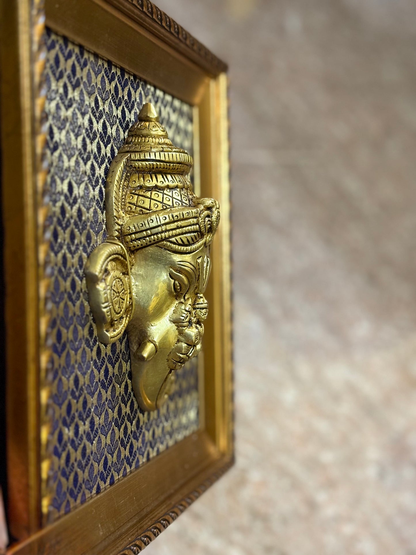 Tatva Creators Brass-Framed Lord Ganesha Wall Art