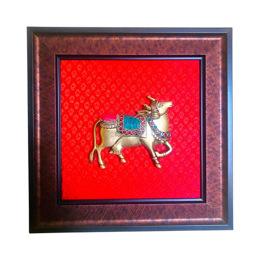 Handcrafted Brass Nandi Wall Frame