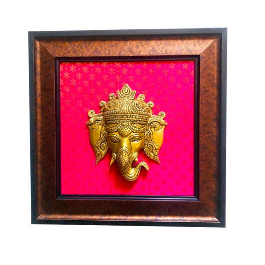 Handcrafted Brass Lord Ganesha Wall Hanging Frame