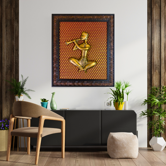 Traditional Brass Musician Wall Frame