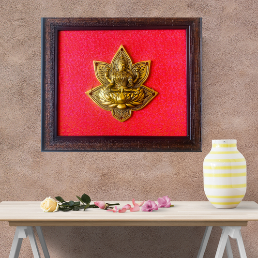 Tatva Creators Brass Lakshmi Lotus Wall Frame