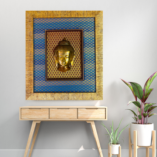 Elegant Brass Buddha Wall Frame