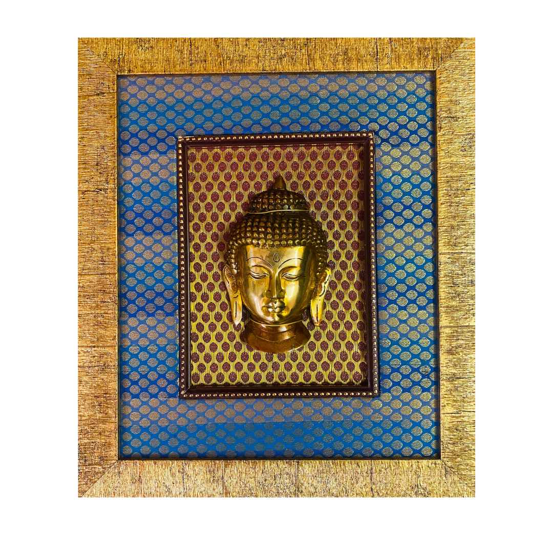 Elegant Brass Buddha Wall Frame