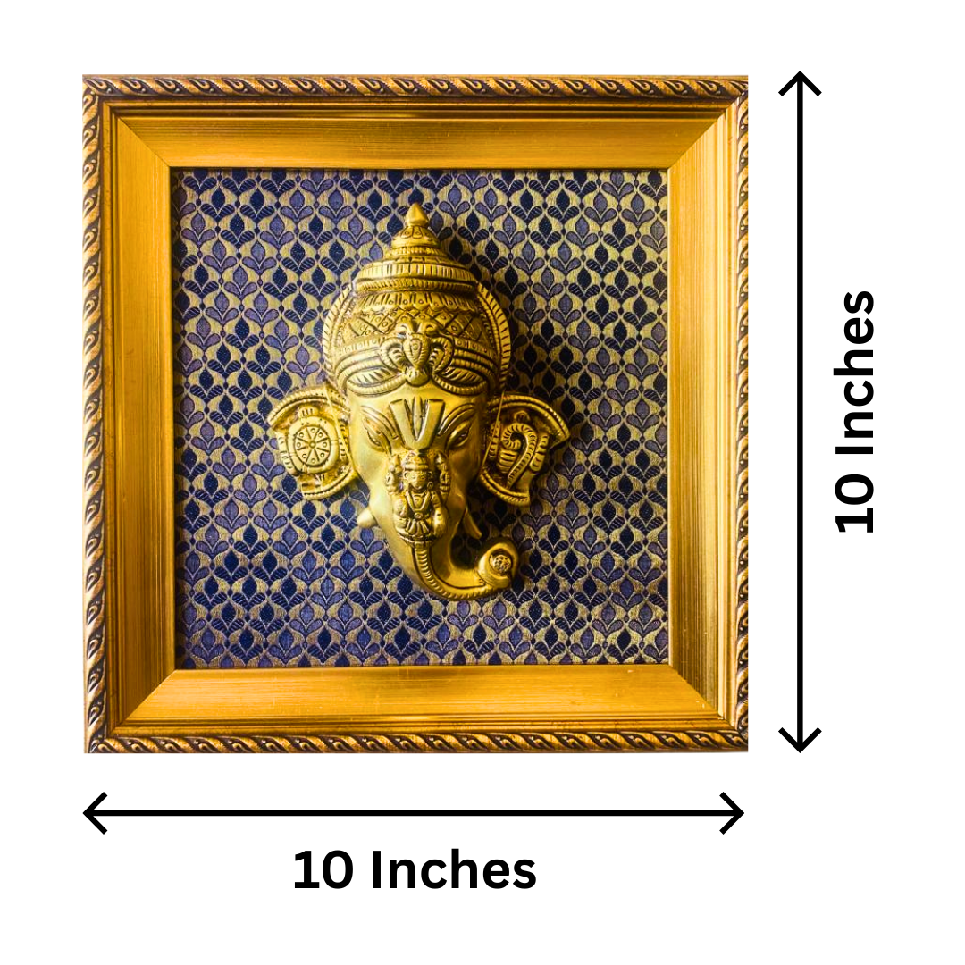 Tatva Creators Brass-Framed Lord Ganesha Wall Art