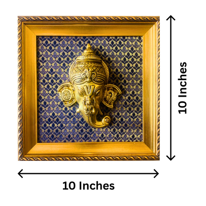Tatva Creators Brass-Framed Lord Ganesha Wall Art