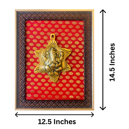 Tatva Creators Brass Leaf Ganesha Hanging Frame