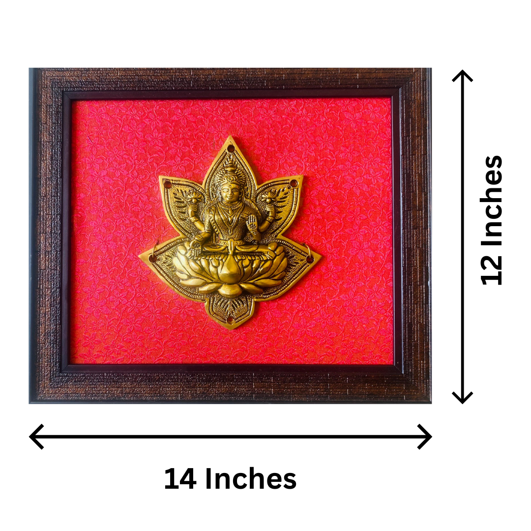 Tatva Creators Brass Lakshmi Lotus Wall Frame