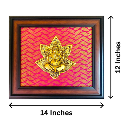 Brass Ganesha Leaf Wall Frame