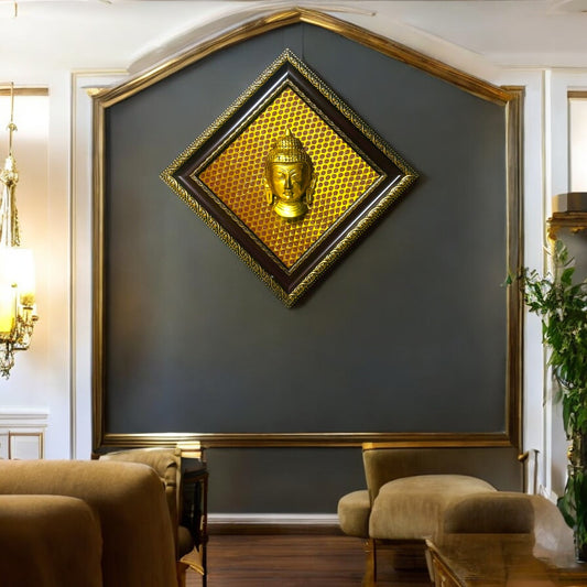 Tatva Creators Antique Brass Buddha Wall Frame