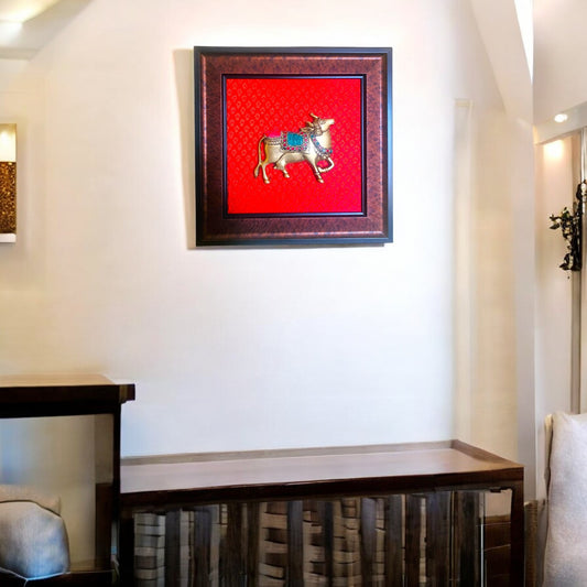 Handcrafted Brass Nandi Wall Frame